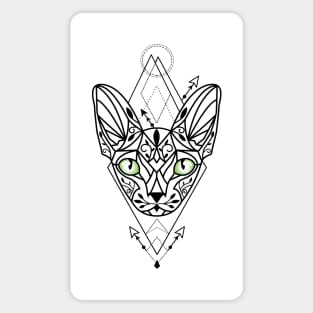 Green Eyed Sphinx cat tattoo Magnet